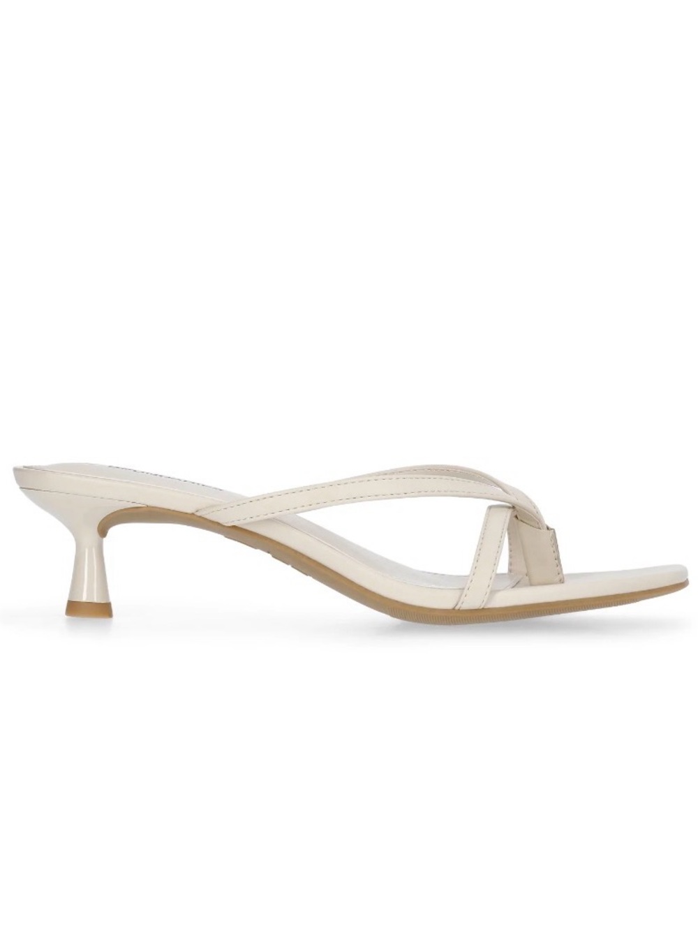 No Boundaries Kitten Heel Sandals Women’s Size 10 Bone White Slip On NIB - Picture 6 of 10